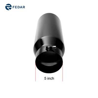 5" Entrada 7" Salida 18" Largo Enrollado Extremo Corte Ángulo Escape Silenciador Punta Tubo de Escape Foto 1 de 4