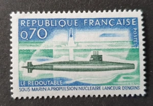 1969 REP FRANCAISE FRANCE ATOMIC SUBMARINE LE REDOUTABLE VF MNH - Picture 1 of 1