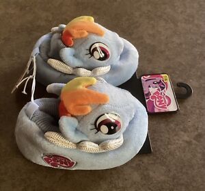 My Little Pony Rainbow Dash Plush Head Socktop Slippers-Toddler M 7/8 Medium