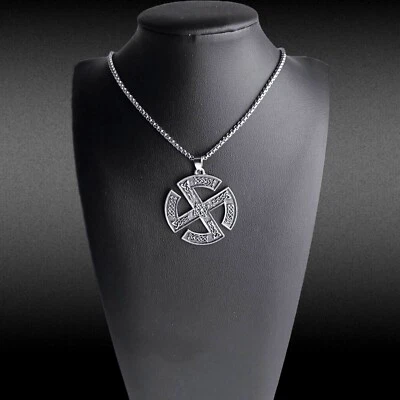 Kolovrat Slavic Sun Wheel Pendant Necklace Talisman Viking Norse Pagan Celtic - Image 1 of 4