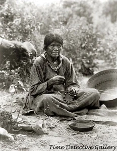 A Paiute Indian Woman Basket Maker, California - 1902 - Historic Photo Print - Picture 1 of 1