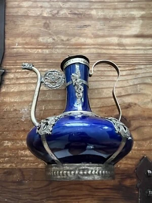 Antique Chinese Blue Silver Vase Paktong / Pewter - Image 1 of 4