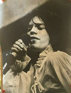 VINTAGE NEU 1969 RIESIGES SCHWARZ & WEISS POSTER MICK JAGGER (ROLLING STONES) 29"X40" - Bild 1 von 1