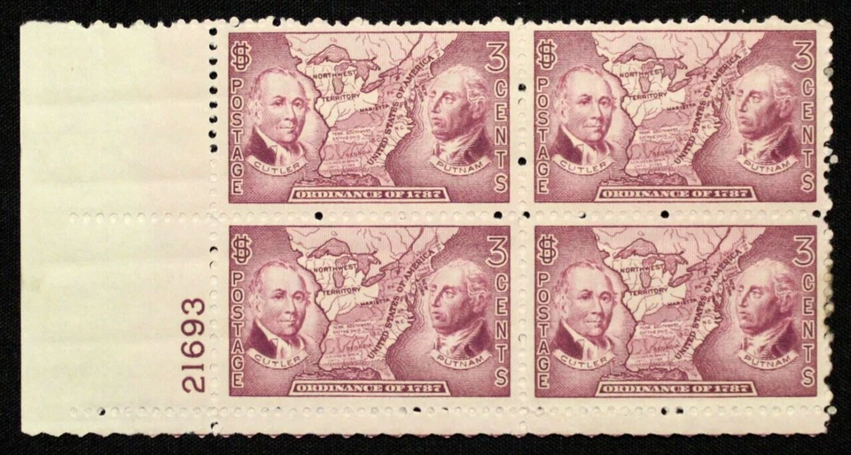 US Plate Block Stamps #795 ~ 1937 3¢ Map of Northwest Territory SP3029 - Image 1 of 1