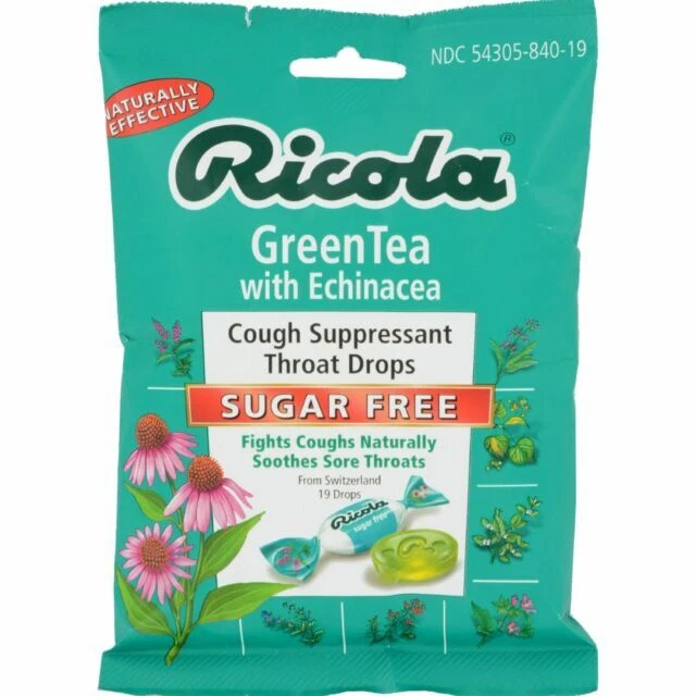 Ricola Cough Drops Green Tea With Echinacea - 19 Drops