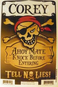 Corey Pirat Privatsphäre Türschild/Ahoy Mate/Klopfen vor Betreten/Erzählen Sie keine Lügen! - Bild 1 von 1