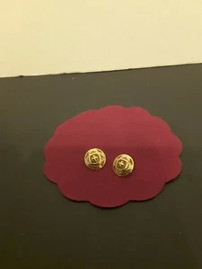 Vintage EDGAR Herein Filigree Gold Tone Button Pierced Earring - Picture 1 of 4