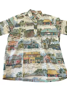 VTG Reyn Spooner Commemorative Classic L Town Print Pullover Aloha Shirt 1/4 - Picture 1 of 8