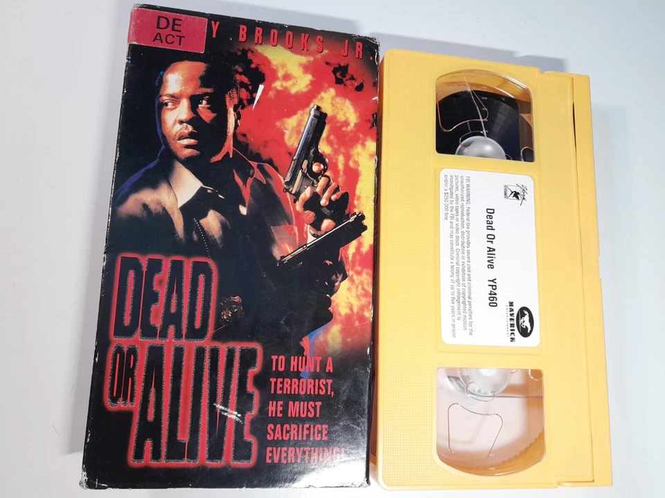 Rare Yellow VHS TAPE. Dead or Alive VHS 2002 Lowry Brooks Jr. Tested Ex-rental - Image 1 of 4