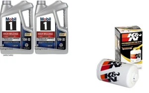 Mobil1 10W30 Full Syn. H/M Engine Oil - 10 Quarts w/K&N HP-2005 Oil Filter - Picture 1 of 1