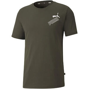 Puma Amplified Mens Sport Fashion Cotton Short Sleeve T-Shirt Tee Khaki