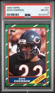 Dave Duerson 1986 Topps #27 PSA 8 casi nuevo como nuevo novato radiocontrol Chicago Bears Notre Dame - Imagen 1 de 2