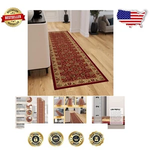 Tappeto Runner Corridoio Orientale Vibrante 2'7" x 9'10" - Antiscivolo e Antimacchia - Foto 1 di 11