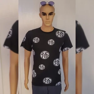 DRAGON BALL Z TSHIRT UOMO MANICA CORTA STAMPA ALLOVER LOGO TAGLIA M NERA - Foto 1 di 7
