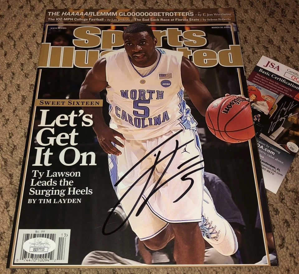 Autógrafo ilustrado deportivo firmado por Ty Lawson sin circular baloncesto Carolina del Norte JSA Foto 1 de 1