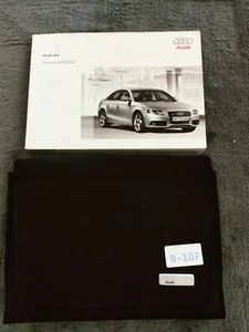GENUINE AUDI A4 SALOON HANDBOOK OWNERS MANUAL WALLET 2007-2011 PACK B-107 - Picture 1 of 3