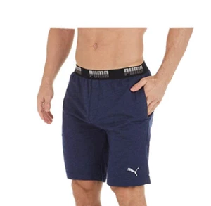 PUMA- Elastic Waistband Lounge Shorts Navy Size Large Navy Large - Picture 1 of 2