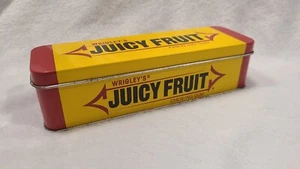 Wrigley's Juicy Fruit Chewing Gum Empty Tin Box- Yellow Red Black - Hinged - Picture 1 of 8