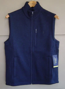NWT $125 POLO RALPH LAUREN Mens S FLEECE PERFORMANCE SWEATER VEST Aviator Navy - Picture 1 of 3