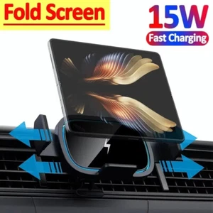 Automatic For Samsung Galaxy Z Fold 5 4 3 Car Charger Mount Wireless Clamping - Photo 1/13