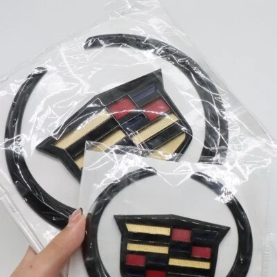 Color&Black Front Grille & Rear Trunk Lid Emblem Badge For Escalade ATS CTS STS Foto 1 de 4