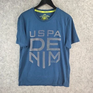 US Polo Asssn Shirt Mens Large Blue Short Sleeve Round Neck 12023 - Picture 1 of 10