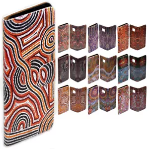 For Apple iPhone Series - Aboriginal Art Print Flip Wallet Phone Case Cover #1 - Picture 1 of 10