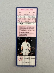 NY New York Yankees vs. Seattle Mariners Ticket Stub 8/21/88 - Picture 1 of 2