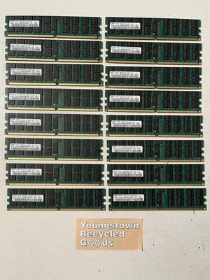 LOT OF 16 SAMSUNG 4GB 2Rx4 PC2-5300P DDR2 667MHz ECC REGISTER SERVER RAM MEMORY - Image 1 of 4