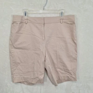 Talbots Perfect Shorts Women's Sz 16 Khaki Beige Bermuda Cotton Spandex Stretch - Afbeelding 1 van 10