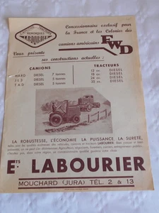 Vintage Tractor Brochure Ets Labourier Mouchard Tracteur & american trucks 1930s - Picture 1 of 4