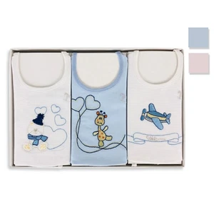 Bavoir Nouveau-Né Mon Petit 3 Bavoirs Brodés En 100% Coton 3032 - Imagen 1 de 5