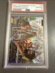 2021-22 STADIUM C/C UCL ROBERTO CARLOS GOLD REFRACTOR - 14/50 - PSA GEM MINT 10 - Bild 1 von 5
