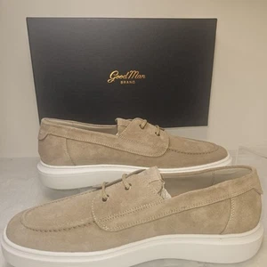 Good Man Brand Portland Boat Shoe Sand Tan Suede Italy Lace Up Men's Size 14 - Picture 1 of 7