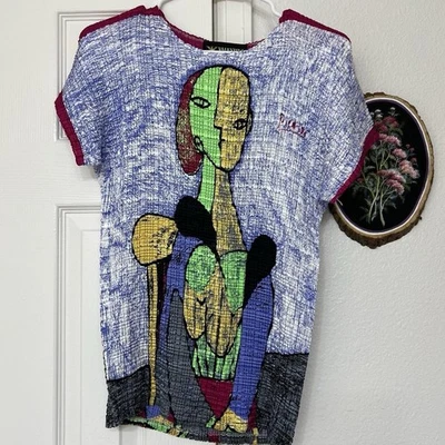 Top Valentina Vintage Picasso Arrugado Manga Corta Talla Única Gráfico Artista  Foto 1 de 4