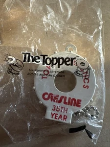 The Topper Crestline 35th yr White All Purpose Bottle & Can Opener Keychain NEW - Picture 1 of 2