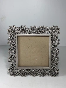 Vintage 1996 Elsa L. Silber Metall Gänseblümchen Bilderrahmen 6X6 - Bild 1 von 8