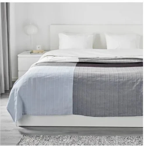 Colcha Angstorel Ikea Queen 98"x98" Azul Gris Blanco Bloque de Color Cubierta de Luz Foto 1 de 4
