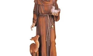  Statua San Francesco con Cervo e Colomba 5" H San Francesco d'Assisi Santo  - Foto 1 di 2