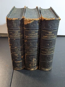 The Catholic Encyclopedia 1900's Lot Of 3 Hardcover Vintage Antique Books - Picture 1 of 24