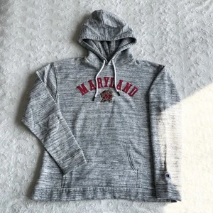 University of Maryland Hoodie Sweatshirt Womens Medium Gray Terps Spell Out Logo - Picture 1 of 11