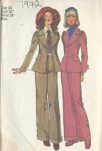 1972 Vintage Sewing Pattern B36-W28 PANTS & JACKET (R695)  - Picture 1 of 1