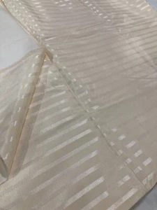 Vintage Cream Stripe Fabric Rubber Backed Blockout 120x190cm Sewing - Picture 1 of 6