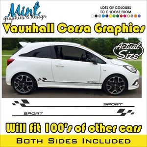 VAUXHALL CORSA Side Stripes Decals Stickers VXR Sting Graphics FREE P&P 017 - Picture 1 of 4