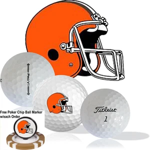 NFL Cleveland Browns • Golf Balls 12 pack • Titleist ProV1 • Refinished - Picture 1 of 3