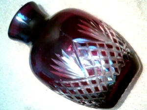 Crystal Legends Godinger Bohemian Cranberry Cut Clear Crystal Vase jar Romania - Bild 1 von 6