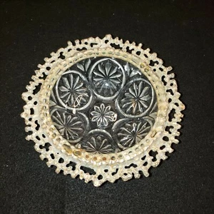 Vintage Celeste Kristallschale vergoldet filigrane Einfassung 6" x 2" ca. - Bild 1 von 11