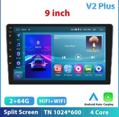 Autoradio Android 2 din Universal 9” 2G+64GB.Wifi, Bluetooth, - Imagen 1 de 4
