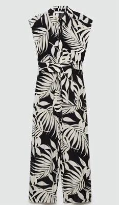 Mono Mango Estampado Floral Coral Negro Floral Largo Recto Manga Corta Grande Foto 1 de 3