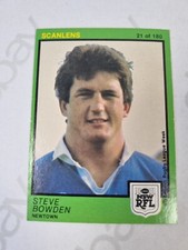 1982 Scanlens rugby league NRL card #21 Steve Bowden Newtown Jets